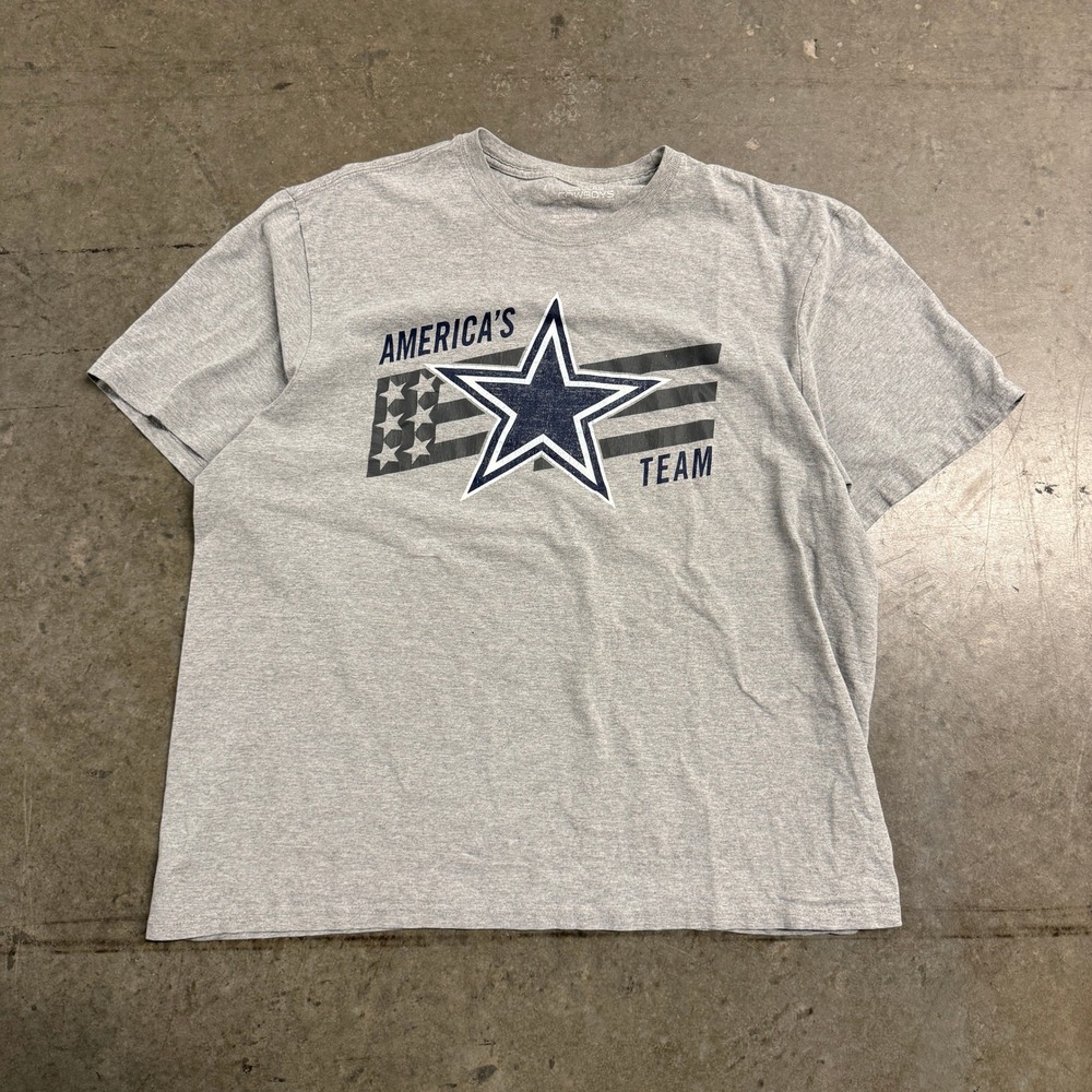 Dallas Cowboys Americas Team T-Shirt Mens 2XL Gray Short Sleeve Graphic Tee NFL